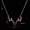1 Douyin The same deer has your projection necklace antlers 100 languages I love your love elk pendant