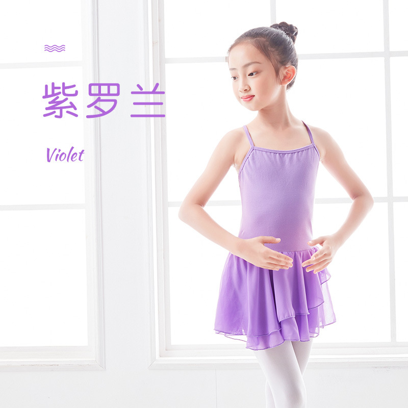 Ropa de baile para Niños Niñas Ropa de práctica de verano para niños vestido de baile para niñas vestido de Ballet de correa Ropa de baile de gasa