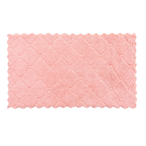 Household lazy rag kitchen cleaning oil-absorbent double-sided scouring pad composite water-absorbent cleaning towel coral velvet rag