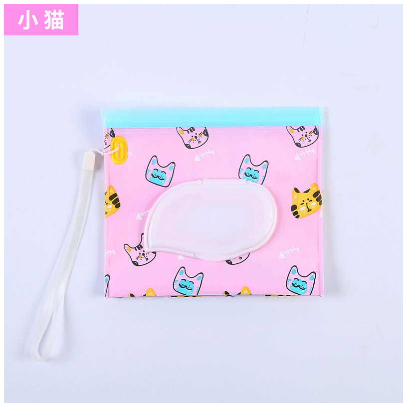 En stock EVA bolsa de tejido húmedo creativo Ventana de extracción de tejido húmedo bolsa de embalaje con tapa necesidades diarias bolsa de embalaje se puede personalizar