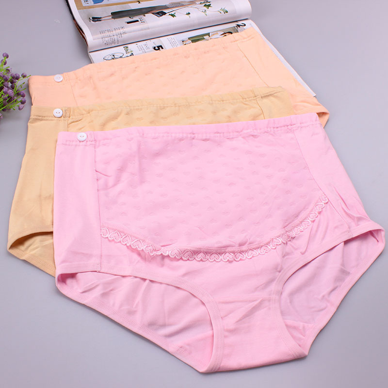 3 Pack Pregnant Women's Underwear Cotton Shorts During Pregnancy Second Trimester Pregnant High Waist Abdomen Support Adjustable Large Size Women