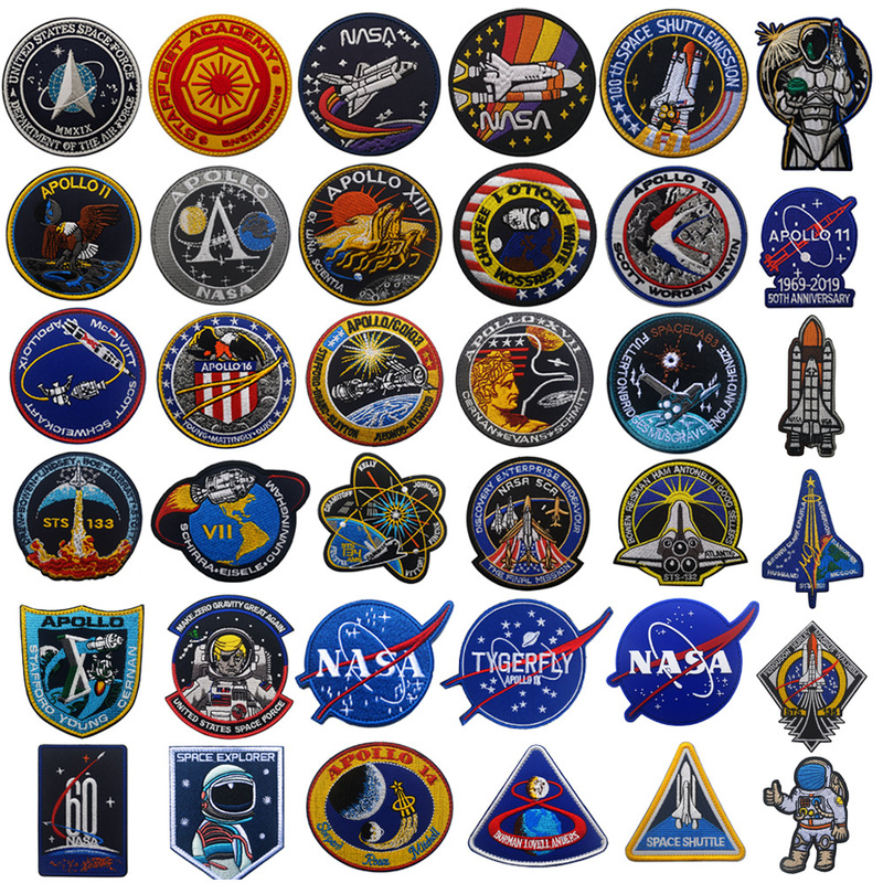 NASA Apollo Space Series Embroidered Armbands Velcro Morale Badge Cloth Stickers