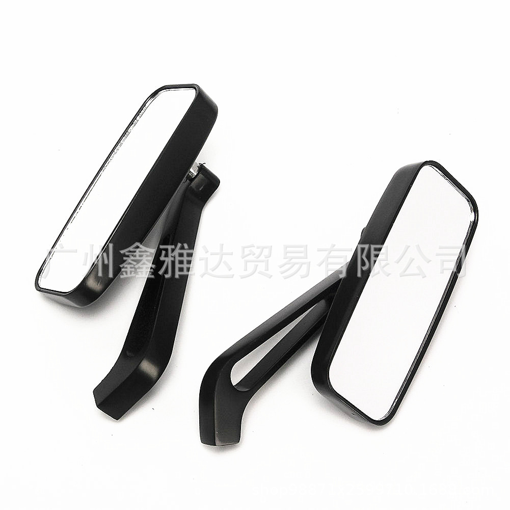 Universal retro modified retroreflective black rear view mirror with accessories