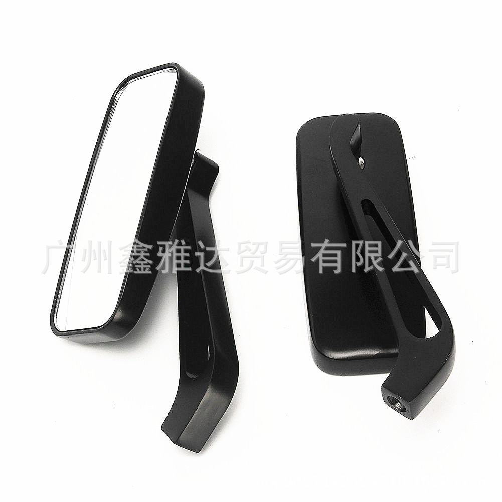 Universal retro modified retroreflective black rear view mirror with accessories