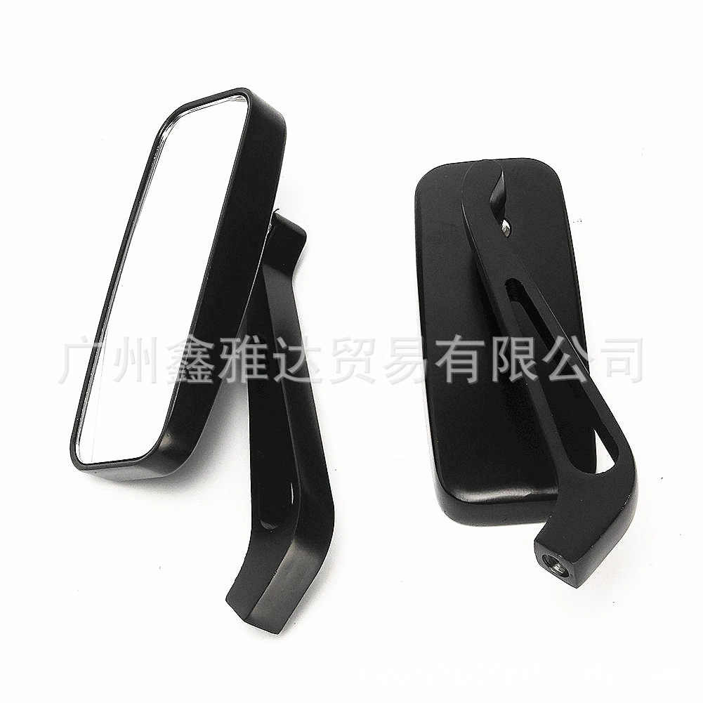 Universal retro modified retroreflective black rear view mirror with accessories