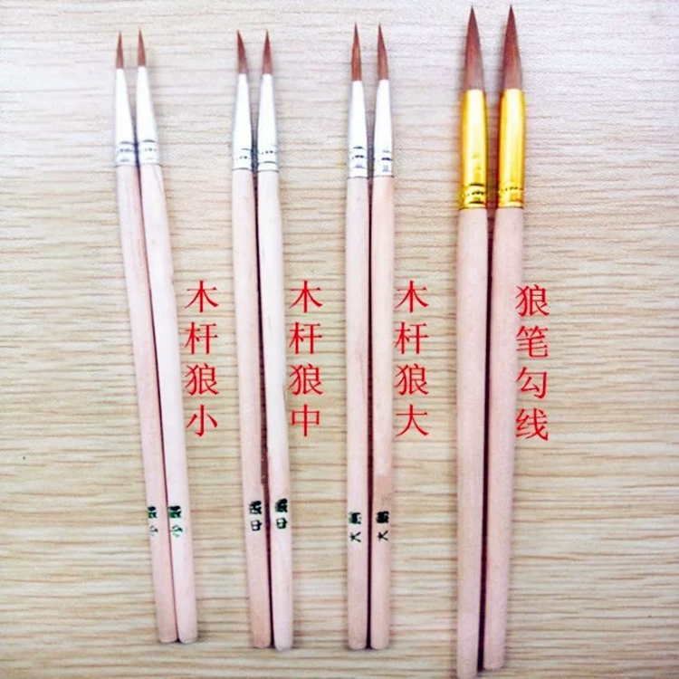 Ручка-кисть из волчьего волоса, ручка для контуринга, ручка для рисования, кисть для макияжа, кисть для гуаши, тонкая кистевая техника