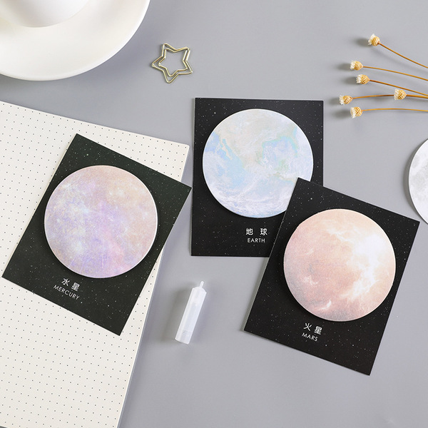 Creative science fiction planet convenience sticker round -shaped…