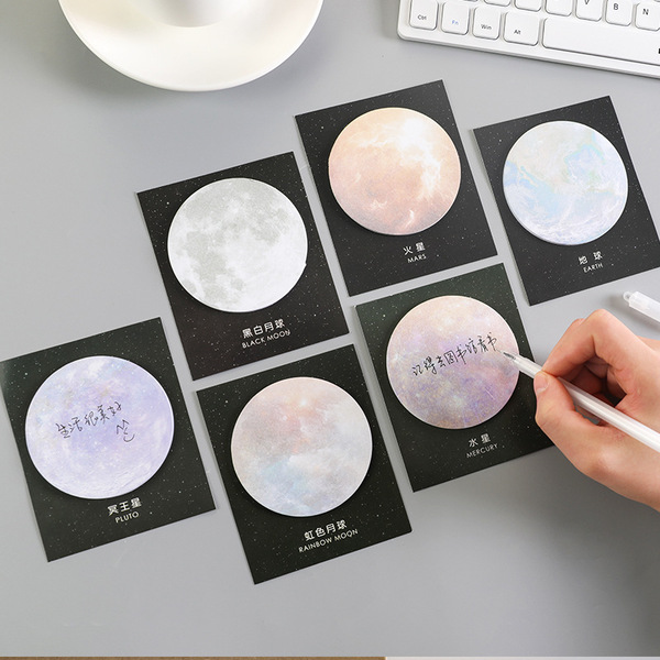 Creative science fiction planet convenience sticker round -shaped…