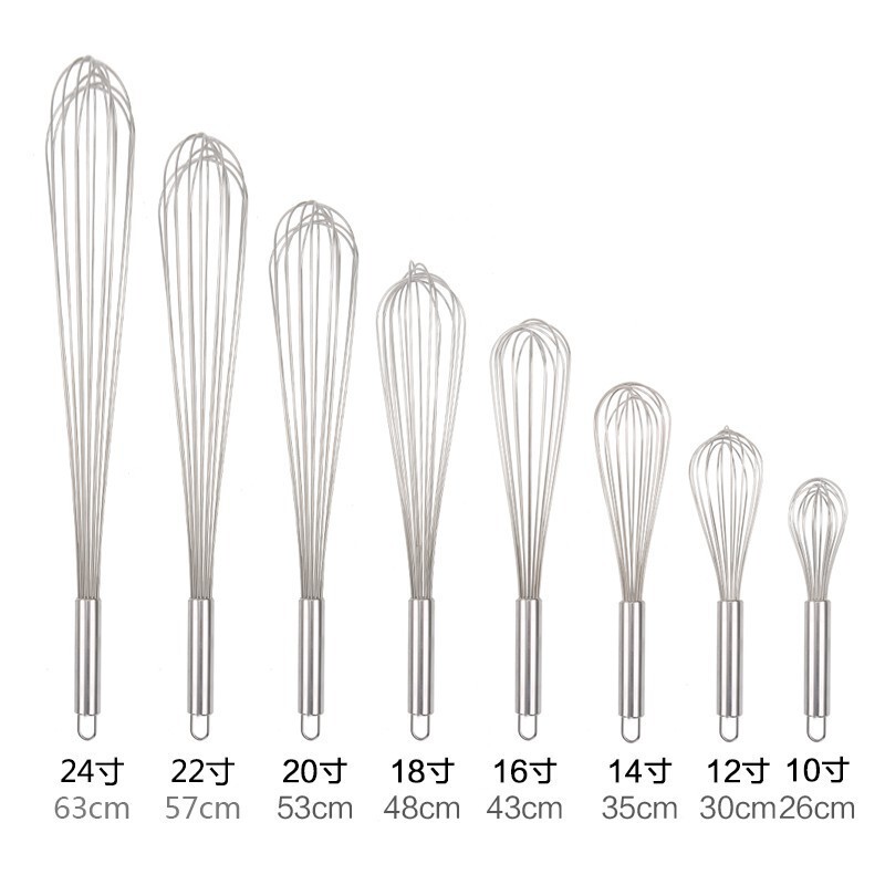 Stainless steel manual egg mixer 10-22 inch household commercial hand-held cream egg mixer