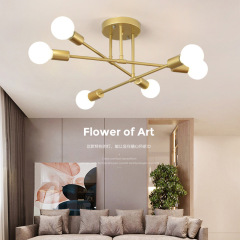 Nordic living room chandelier home modern minimalist restaurant iron ceiling lamp creative personality industrial style bedroom lamps