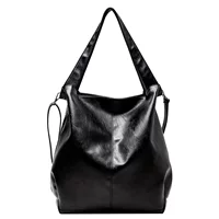 芙迦妮 Retro 2023 Korean Style Large Shoulder Bag, Spacious One-Shoulder Handbag in Green, Black, or Rice White