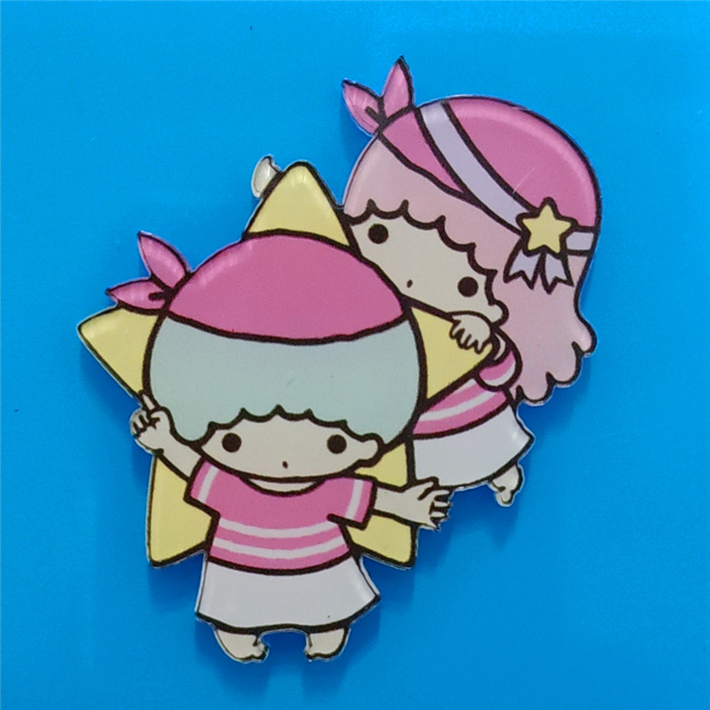 Harajuku Gemini acrílico broche de dibujos animados insignia bolsa accesorios periféricos DIY teléfono móvil Shell parche