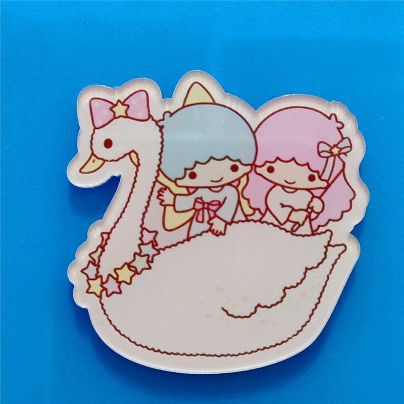 Harajuku Gemini acrílico broche de dibujos animados insignia bolsa accesorios periféricos DIY teléfono móvil Shell parche