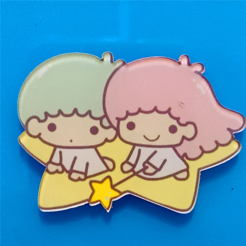 Harajuku Gemini acrílico broche de dibujos animados insignia bolsa accesorios periféricos DIY teléfono móvil Shell parche