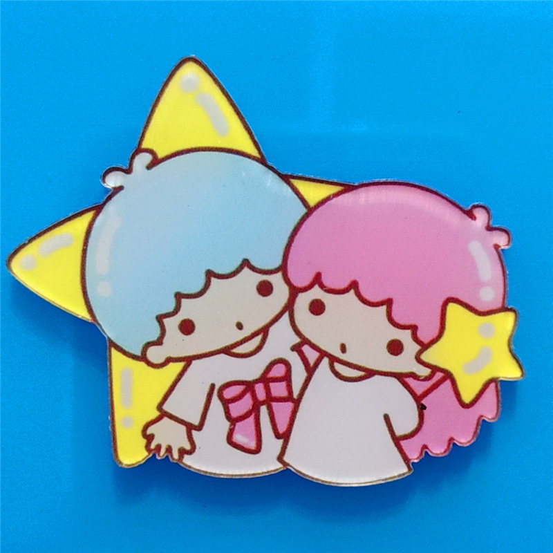 Harajuku Gemini acrílico broche de dibujos animados insignia bolsa accesorios periféricos DIY teléfono móvil Shell parche