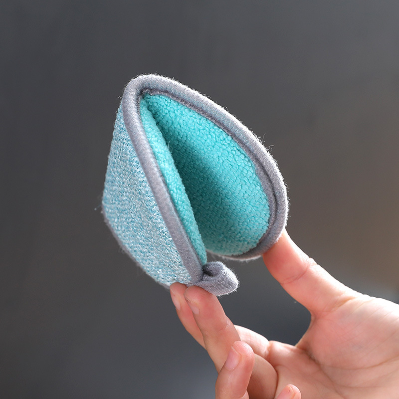 Colgante de doble cara esponja bloque de limpieza olla de lavado tazón plato cepillo cocina trapo banco de cocina cepillo de limpieza cepillo de esponja de descontaminación