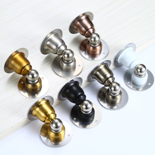 Non-punching stainless steel door suction bathroom door anti-collision door stop strong magnetic suction door holder wall and floor dual-use small clock door suction
