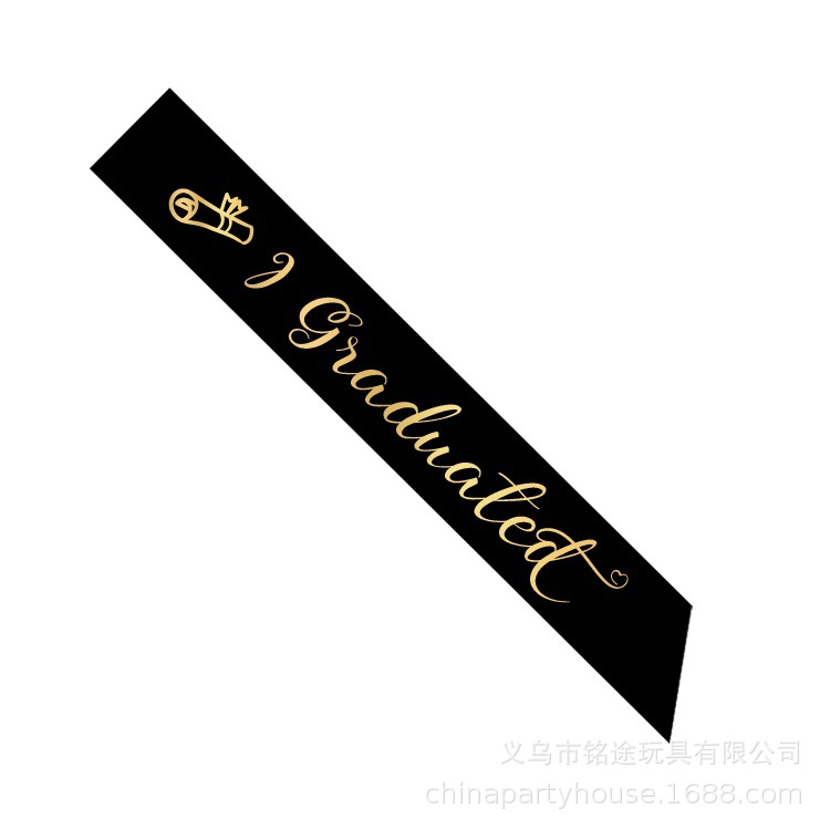 Nueva decoración del Partido de graduación aleación Corona se graduó palabra de oro correa de hombro foto accesorios graduación traje