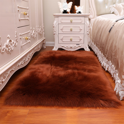 Alfombra transfronteriza para el hogar de Amazon Alfombra de felpa blanca Alfombra lateral de cama Manta de mesa de centro de sala de estar de felpa de oveja de imitación artificial