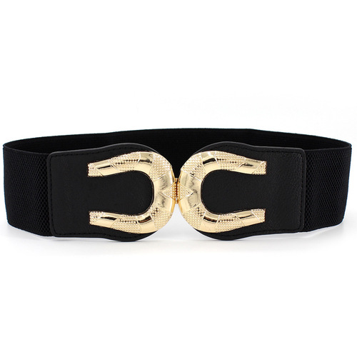 Women's elastic elastic girdle black belt, versatile elastic decorative wide belt, 20 types to choose from, one for dropshipping