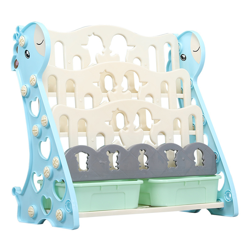 Estantería de juguete para bebés para niños estantería de libros de fotos de acabado de piso para niños gabinete de almacenamiento grande multicapa para bebés