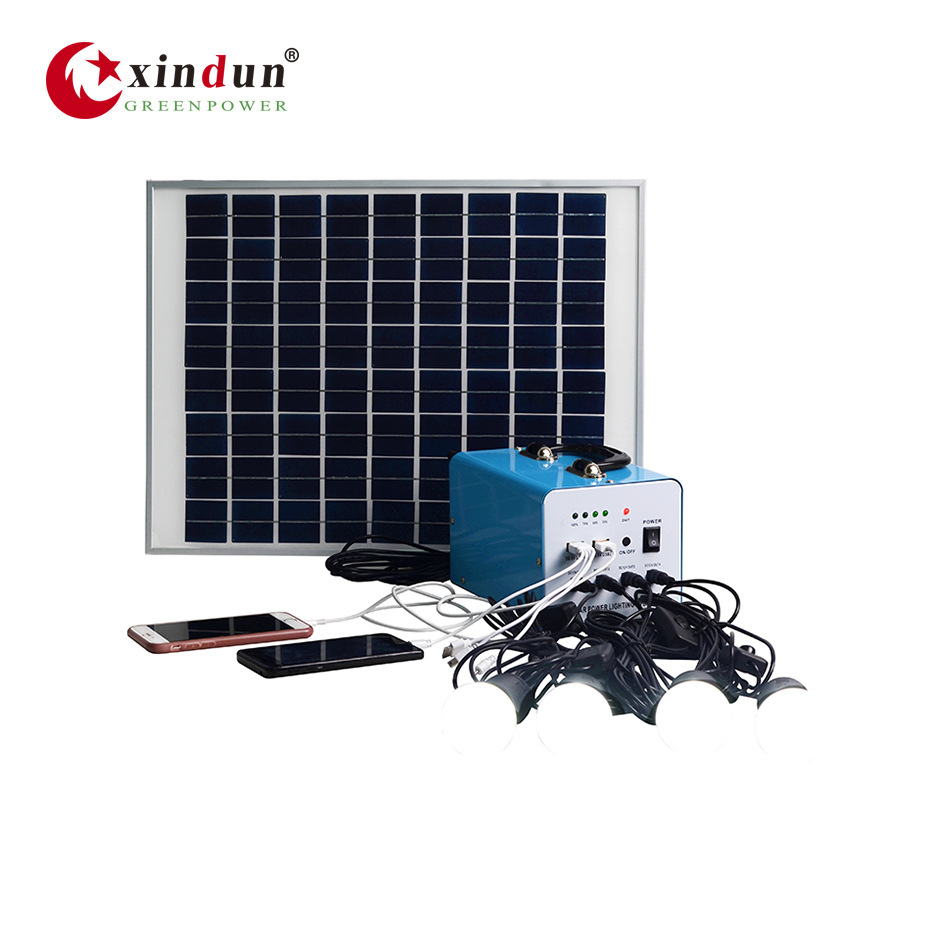 Portable outdoor DC DC solar power supply system lighting mobile phone charging 10 watts 30 Watts 50 watts