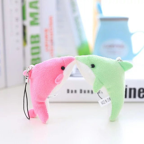 8CM cute little dolphin doll plush toy dolphin bag keychain mobile phone pendant bouquet wedding gift