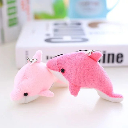 8CM cute little dolphin doll plush toy dolphin bag keychain mobile phone pendant bouquet wedding gift