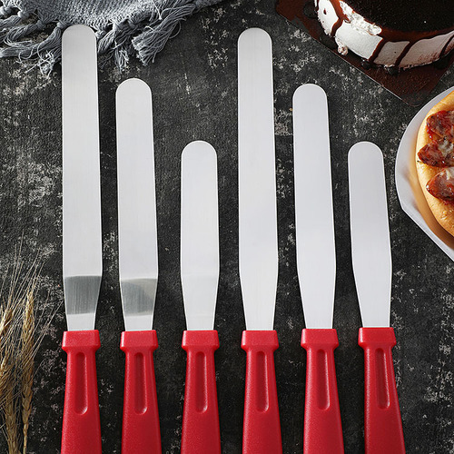 Baking tools: plastic handle spatula, straight edge knife, scraper, demolding knife, cake cream icing and piping knife