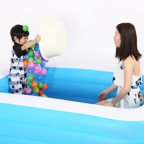  New Blue and White Large Swimming Pool Children's Inflatable Swimming Pool Thickened Home Portable Bubble Bottom Pool