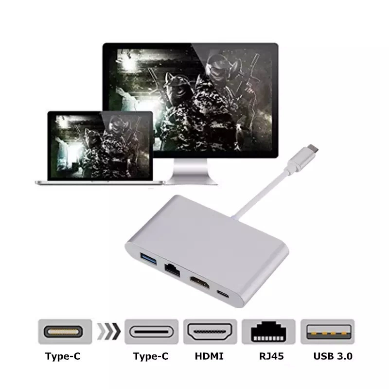Typec хаб хаб hd4k высокое определение мобильного телефона ноутбука многофункциональная USB-C док-станция 4-в-1