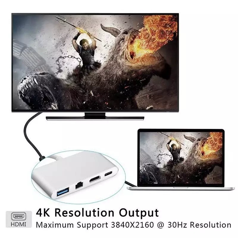 Typec хаб хаб hd4k высокое определение мобильного телефона ноутбука многофункциональная USB-C док-станция 4-в-1
