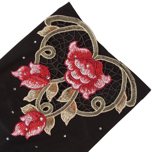 Summer Embroidered 7/8 Length Pants Plus Size Women's Leggings Outerwear Thin Model Fat MM 200 Pounds Elastic Waist