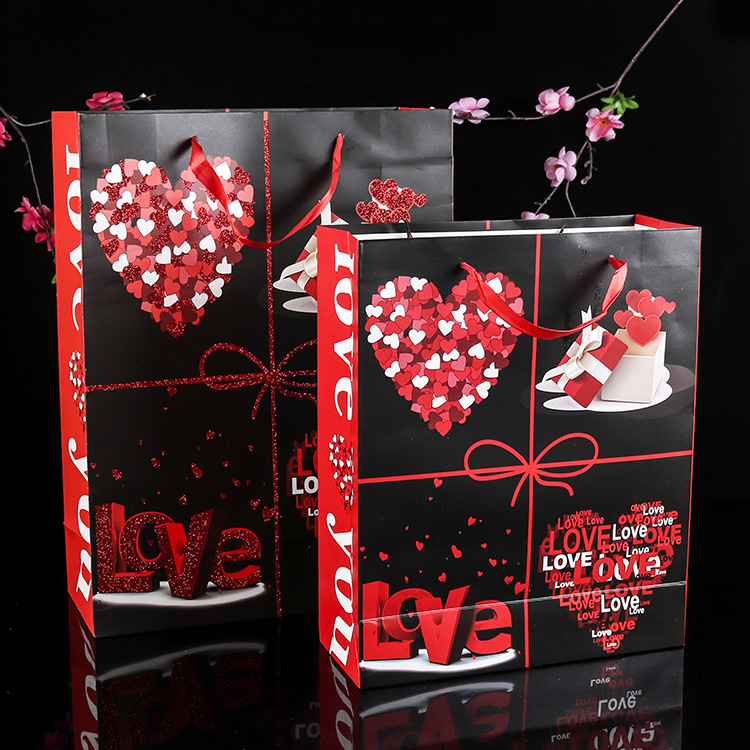 厂家现货礼品手提纸袋服装广告卡通白卡纸袋礼品袋印logo