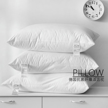 Hotel Pillow高端贡缎纯棉枕芯 德国无菌纤维赛鹅绒酒店枕头 蓬松