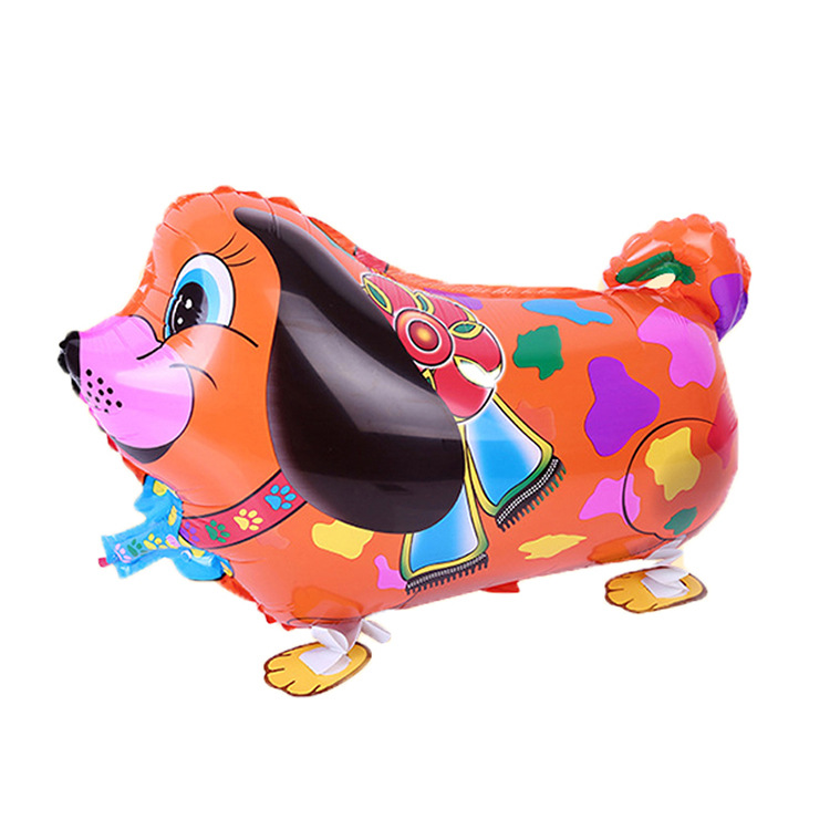 Transfronterizo mascotas caminando globo fiesta de cumpleaños arreglo de película de aluminio globo caminando globo de papel de aluminio