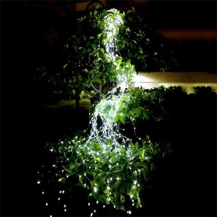 Amazon Venta caliente 200LED rama de árbol Luz de baja tensión Cola de Caballo cascada luz al aire libre patio decoración alambre de cobre árbol ratán Luz