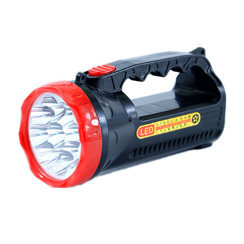 LED rechargeable flashlight, second level outdoor strong light searchlight, portable searchlight, Yiwu 9.9 portable light wholesale