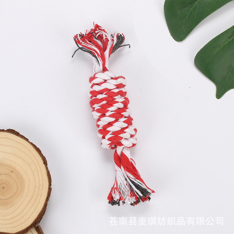 Suministros para mascotas cuerda de algodón resistente a mordidas juguete cuerda de mordedor nudo de ratón nudo gato perro mordedura cuerda peluche pequeño perro juguete al por mayor