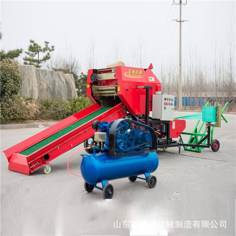 全自动青储饲料包膜机 青储打包机 秸秆青贮打捆机厂家