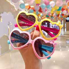 Children's Cartoon Sunglasses Blackout Sunscreen Cute Sunglasses Girl Baby Love Bow Toy Glasses