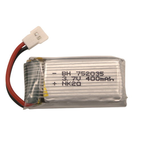 3.7V 400mAh Lithium Battery for Toy Drone 752035 Plug 25C Power Model Polymer Battery