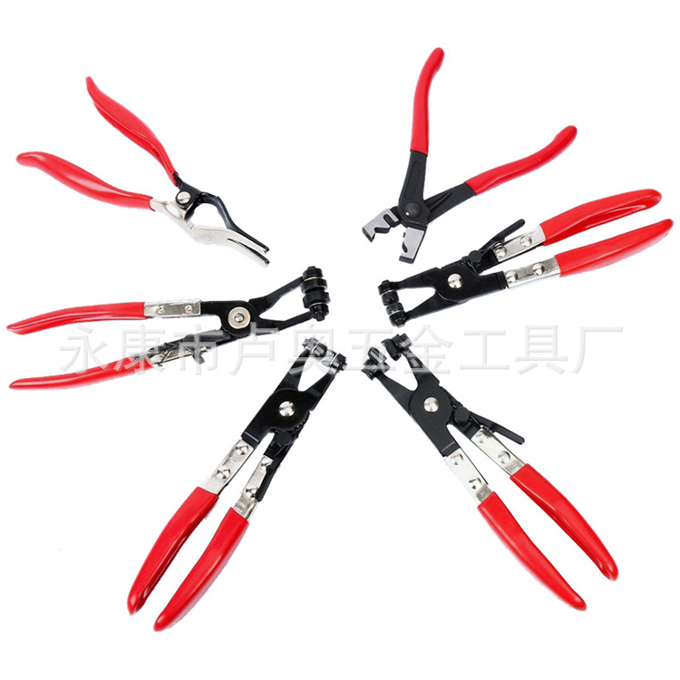 Abrazadera de tubo de 9 piezas traje abrazadera de tubería de agua del coche abrazadera de tubo de garganta recta abrazadera herramienta alicates