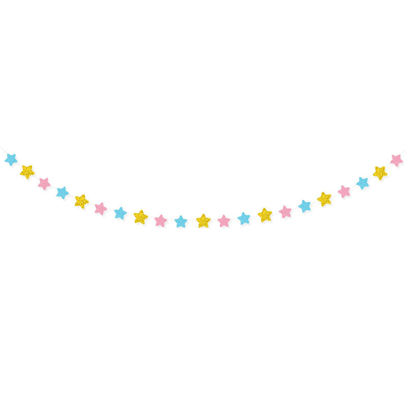 Decoración de cumpleaños colorido Twinkle Twinkle pequeña estrella de pentacos tarjetas de papel pulverizado flores