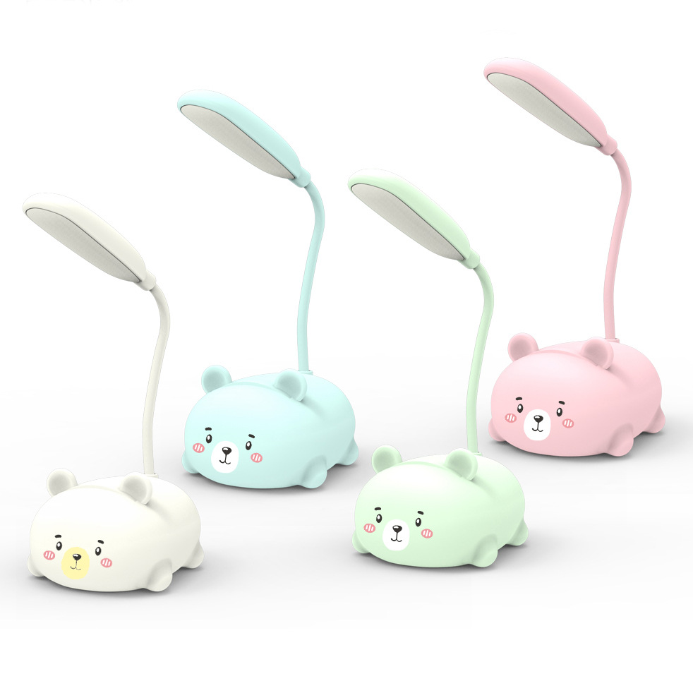 Dibujos Animados creativo plegable LED pequeña lámpara de mesa estudiante aprendizaje ojo protección libro luz USB carga mini luz de la noche