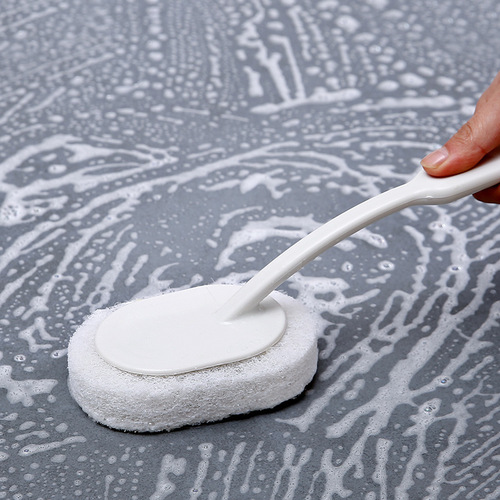Bathroom long-handled sponge wiper brush wall cleaning brush bathtub sponge brush floor tile brush sponge scouring pad