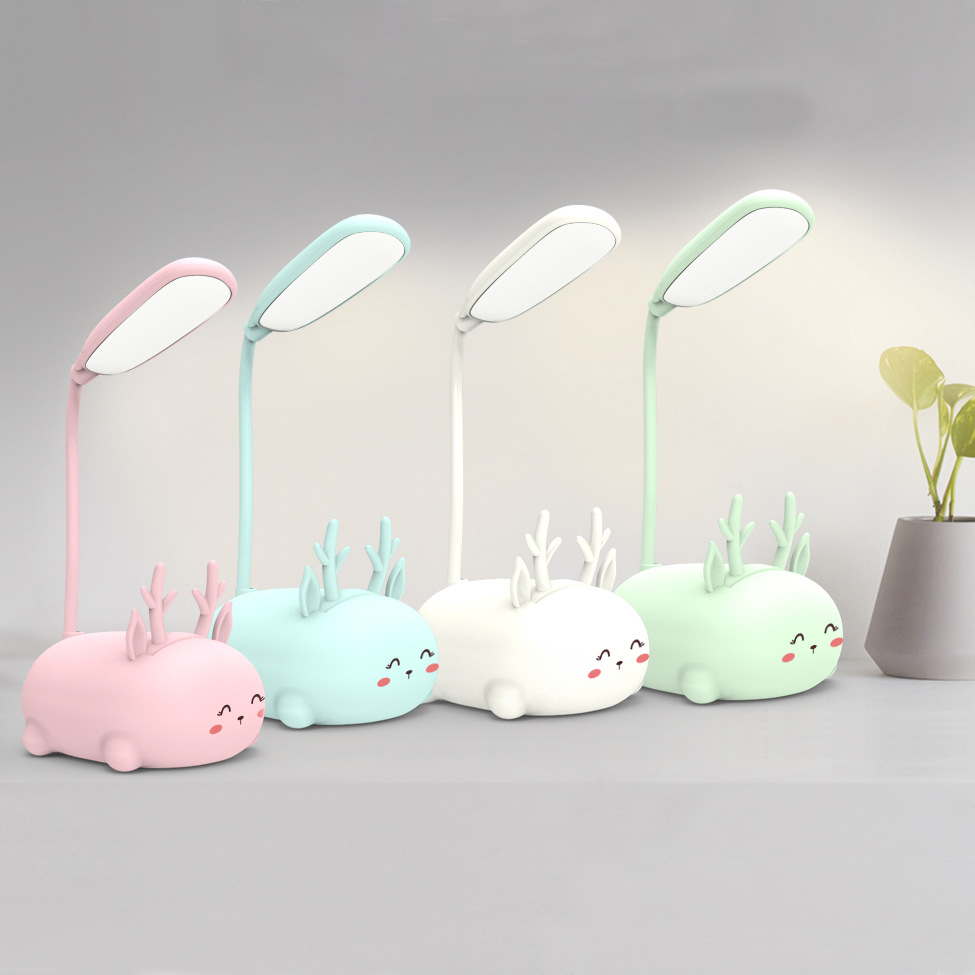 Dibujos Animados creativo plegable LED pequeña lámpara de mesa estudiante aprendizaje ojo protección libro luz USB carga mini luz de la noche