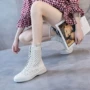 新款镂空高帮鱼嘴女靴