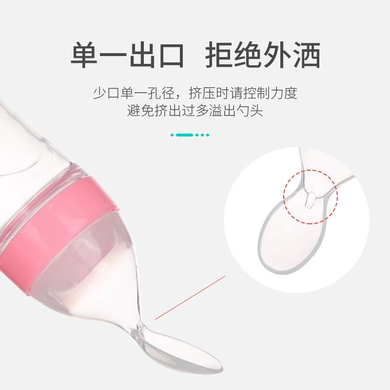 Детская силиконовая бутылочка для кормления для обучения, ложка для supplementary feeding