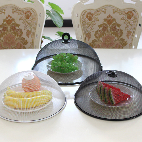 Circular food cover for protecting vegetables from flies and cockroaches, made of iron mesh, manufacturer direct supply, kitchen home use, small size.